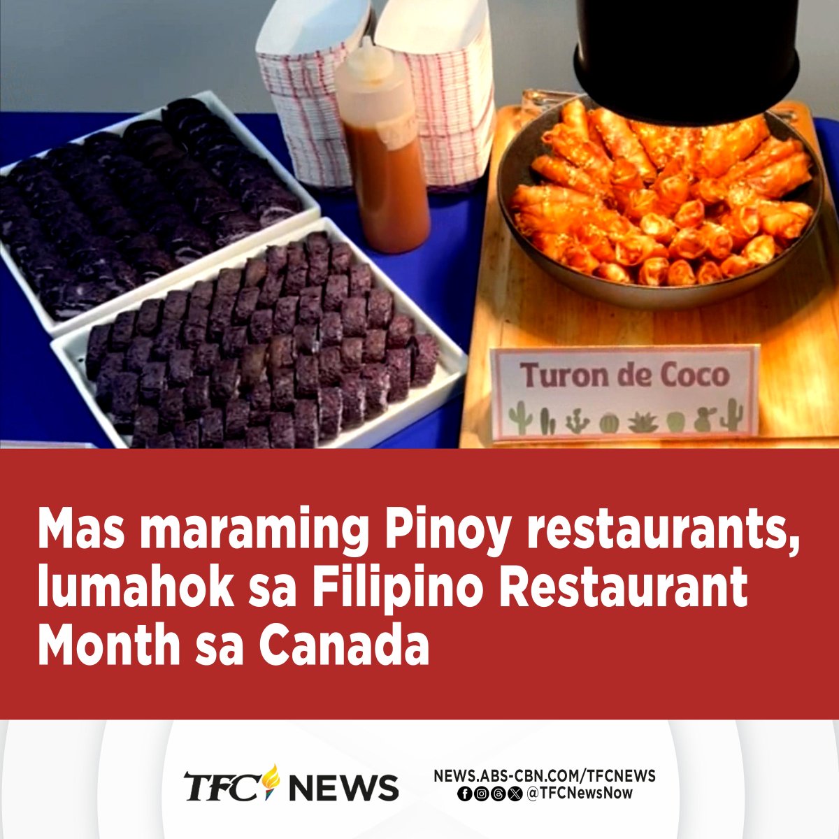 Bida ang pagkaing Pinoy sa patuloy na paggunita ng Filipino Restaurant Month sa Canada.

Silipin ang selebrasyon sa Calgary, sa pagpapatrol ni Jihan Alisangco. #TFCNews

PANOORIN: youtu.be/Q6p_JIfrUdc