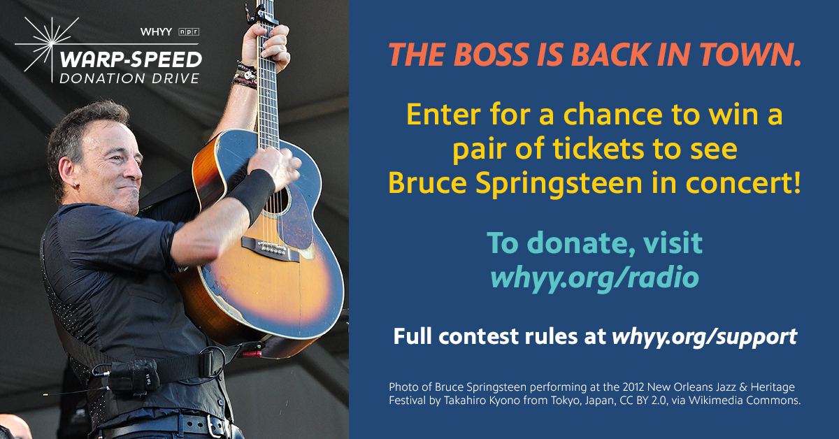 BRUUUUUUUUCE! Donate to WHYY today and you'll be entered to win a pair of tickets to see Springsteen live at Citizens Bank Park on August 23! bit.ly/3xsJ7Yf