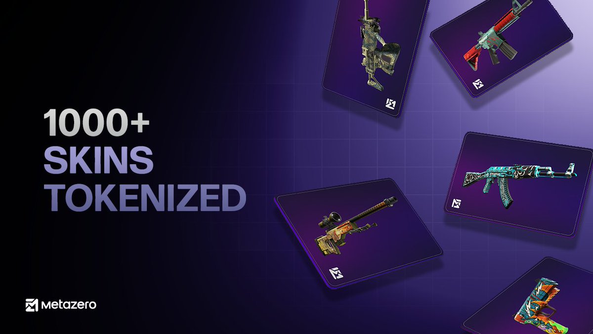 metazerogg's tweet photo. Over 1,000 @CounterStrike skins have been tokenized through our Vortex Private Beta.

This represents a significant milestone in permissionlessly bringing Gaming #RWAs on-chain and providing an omnichain trading experience powered by @LayerZero_Labs.

Watch this space. https://t.co/ZDUU6sUq7s