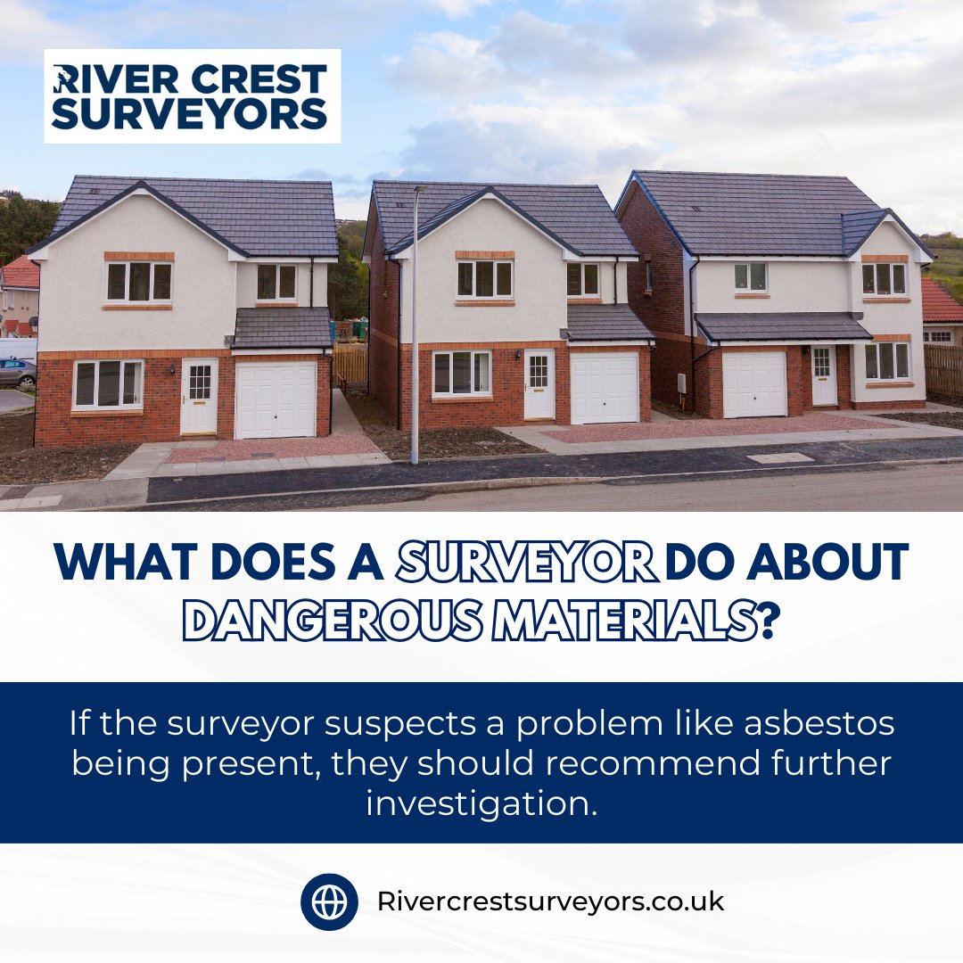 If the surveyor suspects a problem like asbestos being present, they should recommend further investigation.

#RiverCrestSurveyors #PropertyValuationUK #BuildingSurveying #RealEstateInspection #HomeAppraisal #SurveyorLife #ResidentialPropertyUK