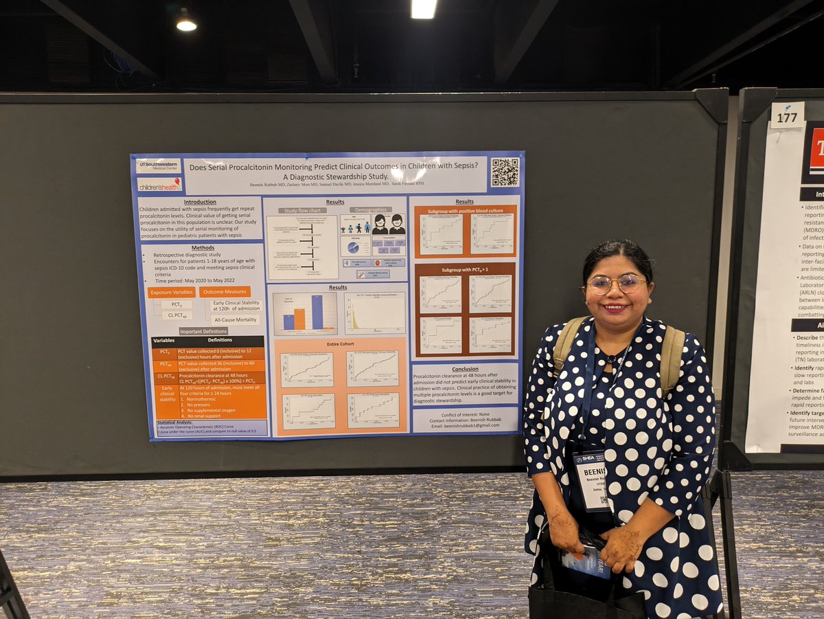 Wonderful work by our fellow Beenish Rubbab with her poster at #SHEASpring2024 ! Serial procalcitonin trending may provide little clinical benefit in children with sepsis @UTSW_PedsID