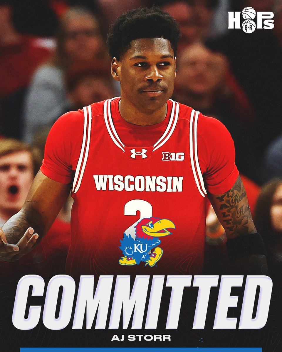 Wisconsin transfer AJ Storr has committed to Kansas. Storr averaged 16.8 pts and 4 reb per game for the Badgers last year and earned second-team All-Big Ten honors.