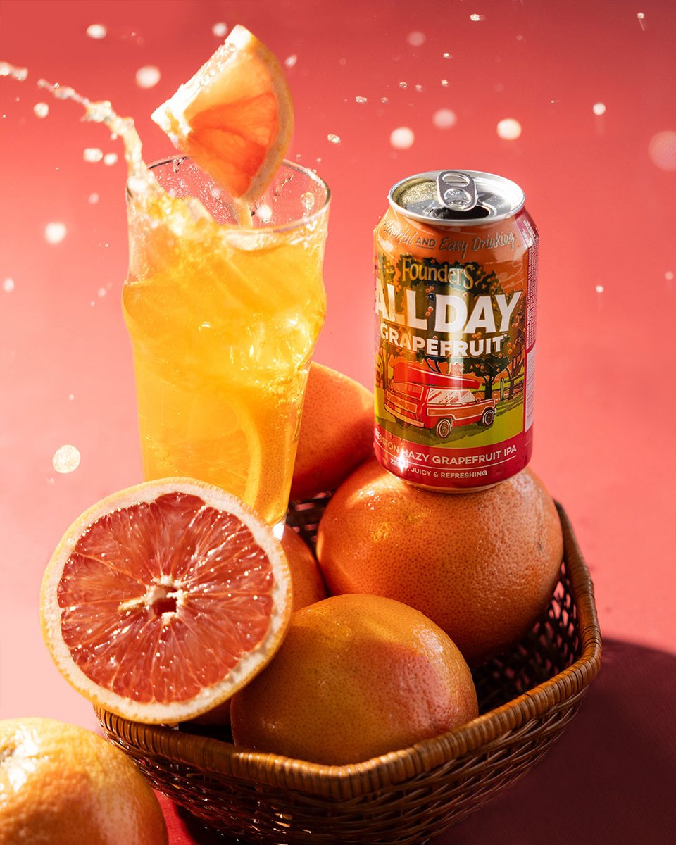 All Day Grapefruit has arrived with a splash! This juicy beer is for those looking for a citrusy reprieve. Whether you're lakeside or relaxing at home, this hazy grapefruit IPA won't let you down. Click the link to find it near you! bit.ly/FindFBC