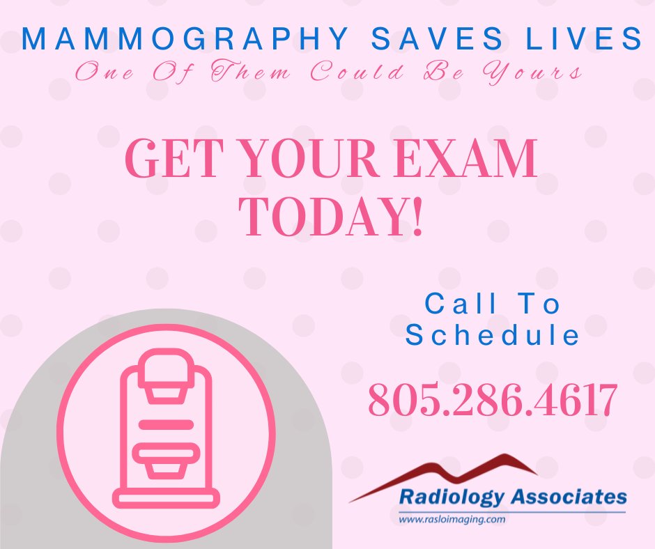 Is it time for your mammogram?
Visit our website at rasloimaging.com
#mammogramssavelives #Nationalcancercontrolawareness #cancerawareness #screeningexamssavelives #centralcoast #diagnosticimaging #slocounty #diagnosticimagingservices #radiology #radiologylife #rad