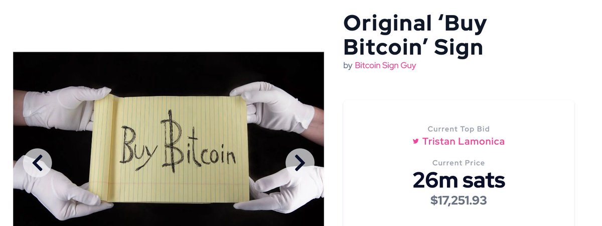 The bidding war begins for one of the most legendary pieces of #Bitcoin history. I've got my first bid locked in for the only piece of paper that would look good framed on a wall.