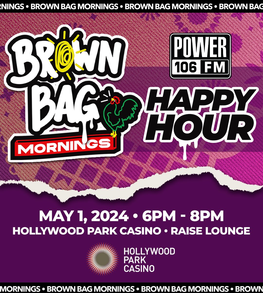 RSVP NOW TO JOIN BROWN BAG MORNINGS AT HOLLYWOOD PARK CASINO WEDNESDAY MAY 1ST FROM 6PM-9PM.  GET HOOKED UP WITH SOLD OUT LOVERS AND FRIENDS FESTIVAL TICKETS IN LAS VEGAS! MAKE SURE YOU CLICK BELOW TO RSVP! SEE YOU MAY 1ST. power106.com/hpc to RSVP @BrownBagAM @PlayHPC