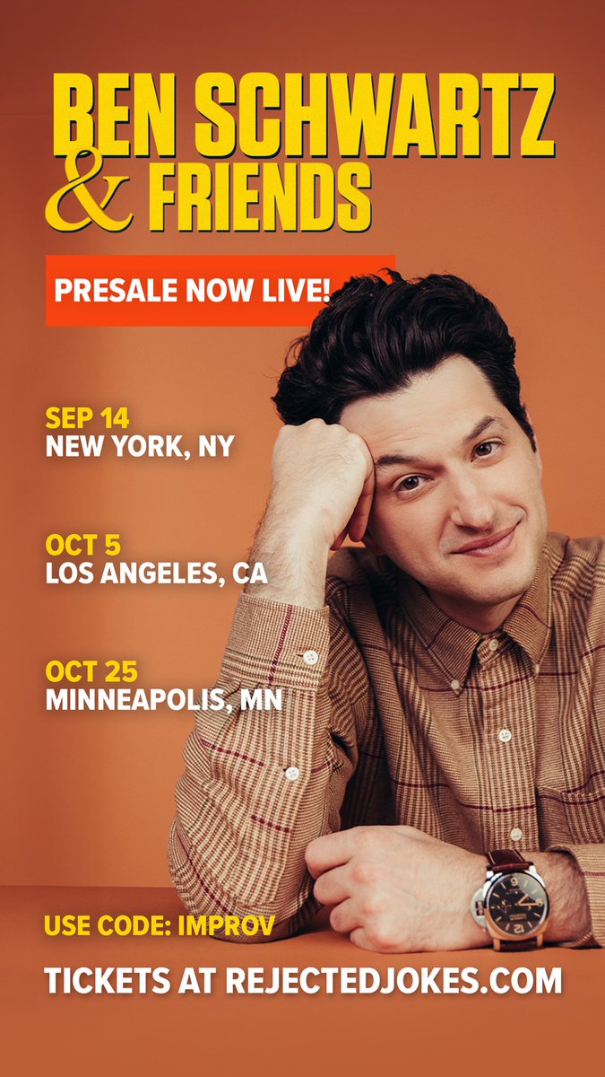 NYC, LA, Minneapolis. Pre sale tickets just went on sale. Use the presale code IMPROV Rejectedjokes.com/tour