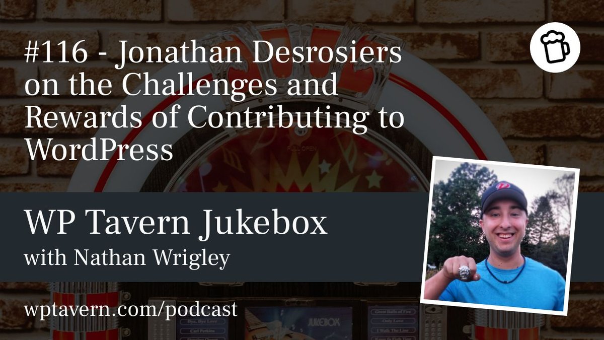Woloweb's tweet photo. #116 – Jonathan Desrosiers on the Challenges and Rewards of Contributing to WordPress https://t.co/0WJIiJNMyg https://t.co/83Y9ErUmoZ