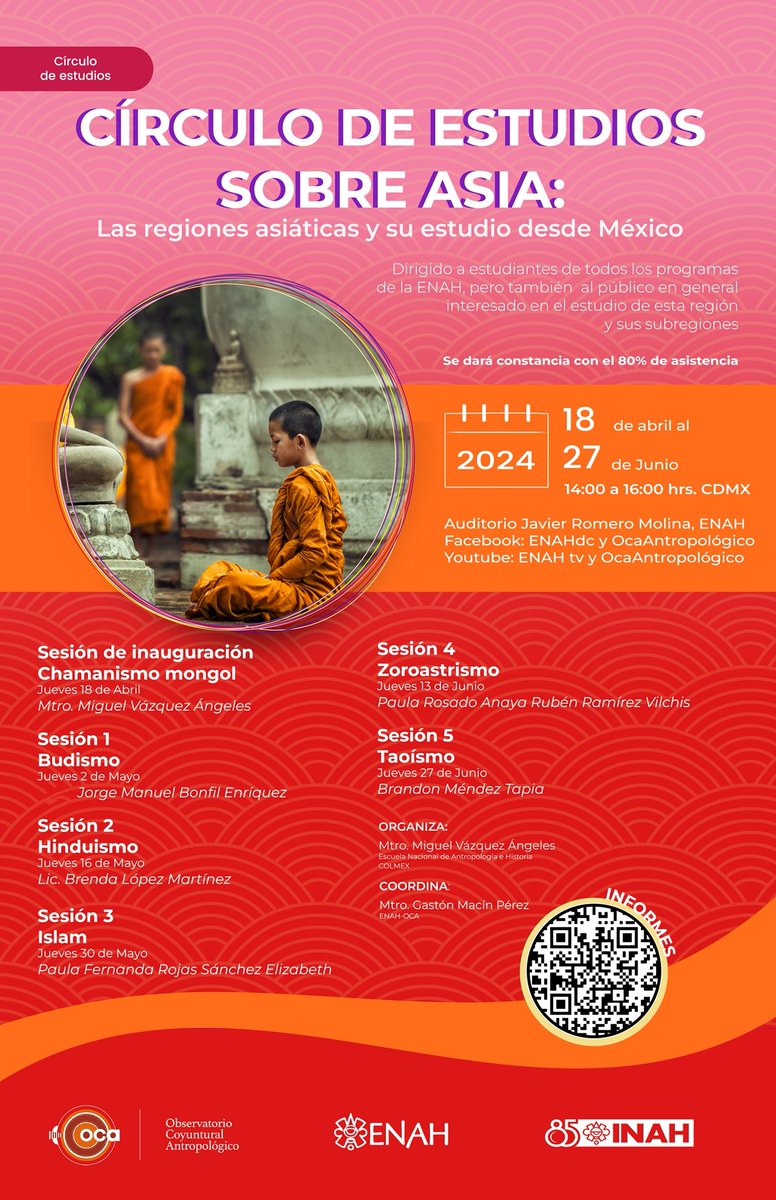 Com_Prometeo's tweet photo. Hoy a las 2:00pm (CDMX), será la inauguración del Círculo de Estudios sobre Asia: Las religiones asiáticas y su estudio desde México, en el cual estarán participando y asistiendo algunos de nuestros integrantes. https://t.co/iURYqfgx9D