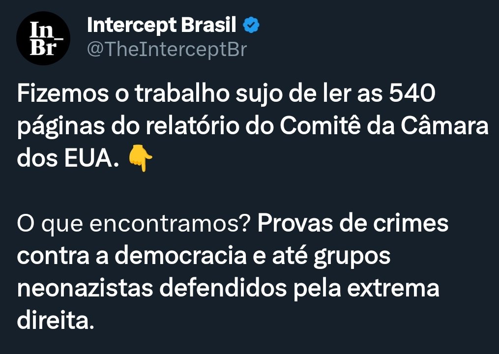 A extrema direita está afiançada na
ignorância do bolsonarista, que não 
vai ler nenhuma página do relatório,
mas vai propagar as mentiras por ai.
Bolsonarista é o Iix0 da sociedade.