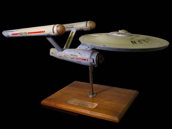 Heritage Auctions Returns TV’s First ‘USS Enterprise’ to Eugene Roddenberry Jr., Son of ‘Star Trek’ Creator Gene Roddenberry.

The recently discovered 3-foot model was used in the show’s opening credits and the original pilot ‘The Cage’.

Press Release: heritageauctions.co/USSEnterprise