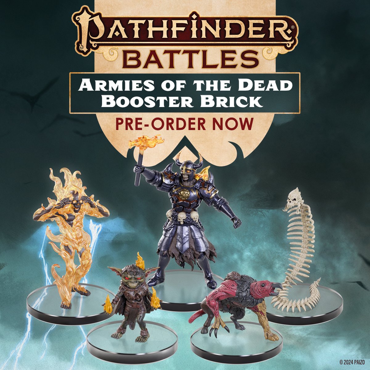 Necrohulks are the terrifying marriage of alchemy and necromancy. The necrohulks' bodies sustain alchemical mutations even through death. 💀Collect these and 44 other undead minis in #Pathfinder Armies of the Dead! Preorder today at your FLGS or wizkids.io/ArmiesOfTheDead!