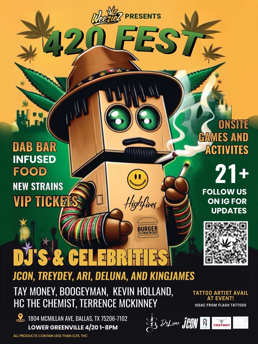 DFW what are y'all doing for the upcoming holiday?! 420 @weeziezdtx see you there 👊