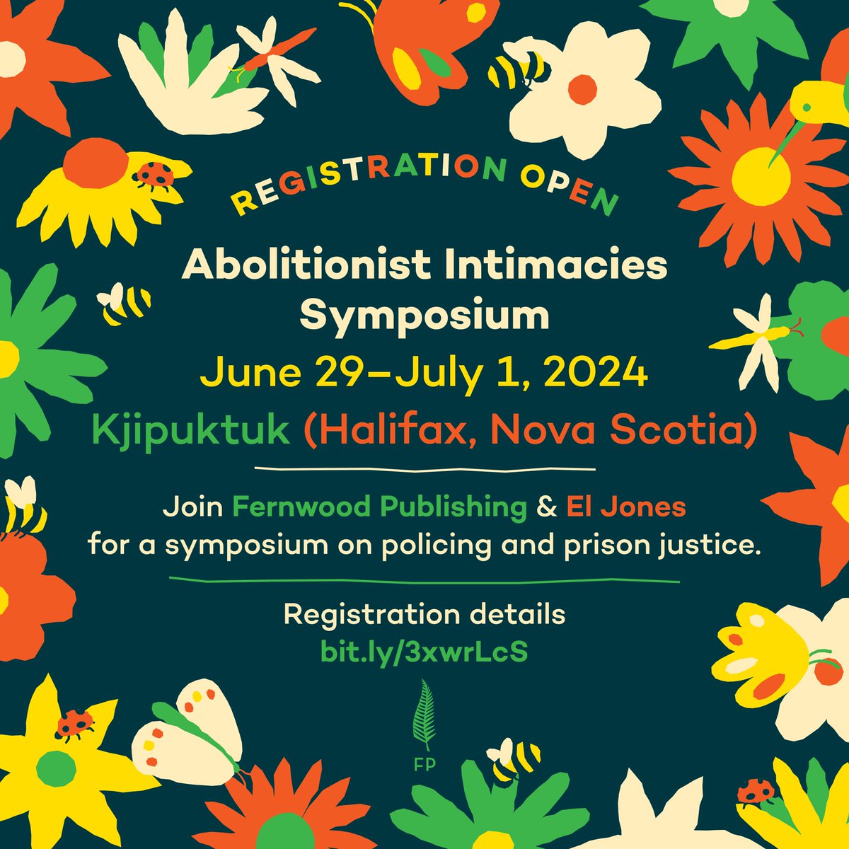 📢📢REGISTRATION NOW OPEN. Join Fernwood Publishing and El Jones for a symposium on policing and prison justice: the Abolitionist Intimacies Symposium.June 29-July 1, 2024 Kjipuktuk (Halifax, Nova Scotia) Register at bit.ly/3xwrLcS #abolition