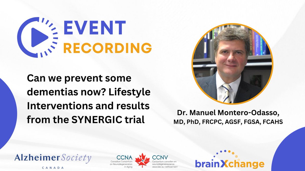 Watch Now! Can we prevent some dementias now? Lifestyle Interventions and results from the SYNERGIC trial @ccna_ccnv @AlzCanada vimeo.com/936353641