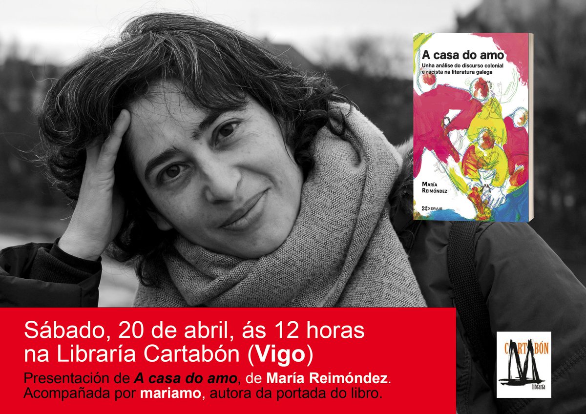 Vigo: presentación de A casa do amo, de María Reimóndez: axendacultural.aelg.gal/2024/04/19/vig… @reimondez @Cartabon_Libr @Xerais