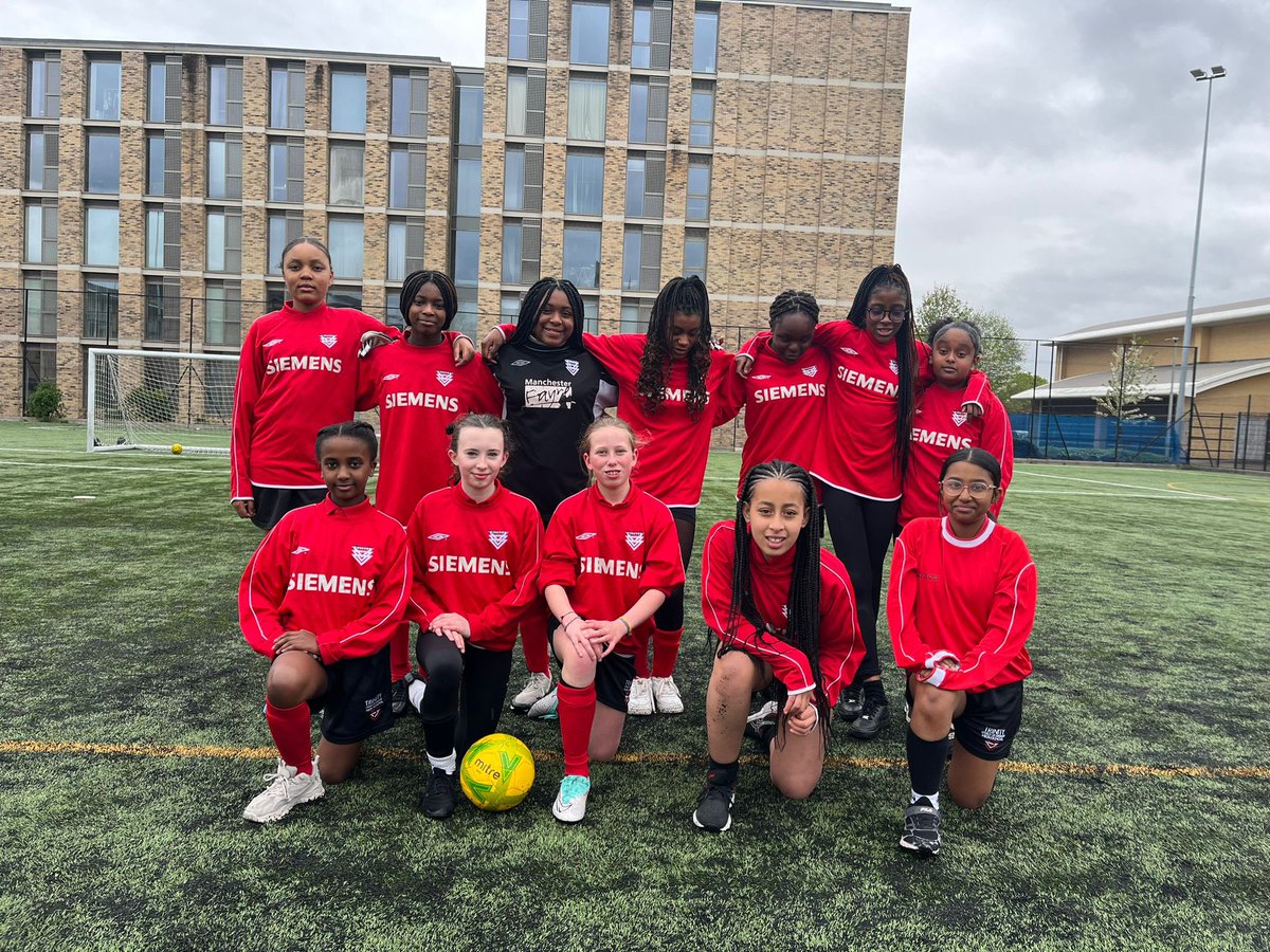 Our Yr7/8 girls’ football team took on William Hulme’s School today. Some players made their first appearance for the school in a great team display. A quality hat trick for Maya and 1 goal for Mary in a 4-0 win. #TeamTrinity #oneteam