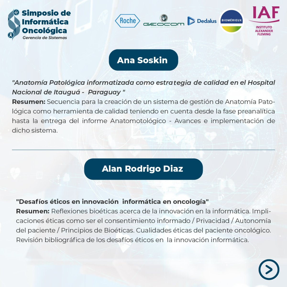 IAF_Fleming's tweet photo. 📆 SAVE THE DATE: Jueves 25 de abril
¡Ya llega el simposio de informática oncológica!
Encontra las entradas en el siguiente link:
https://t.co/kggWrl3cyg
#SabemosComoCuidarte#Medicina #Salud #Oncologia #Tecnologia #Informatica #InformaticaEnSallud #SIO #SIOIAF #Innovacion https://t.co/UxSaKGxeTU