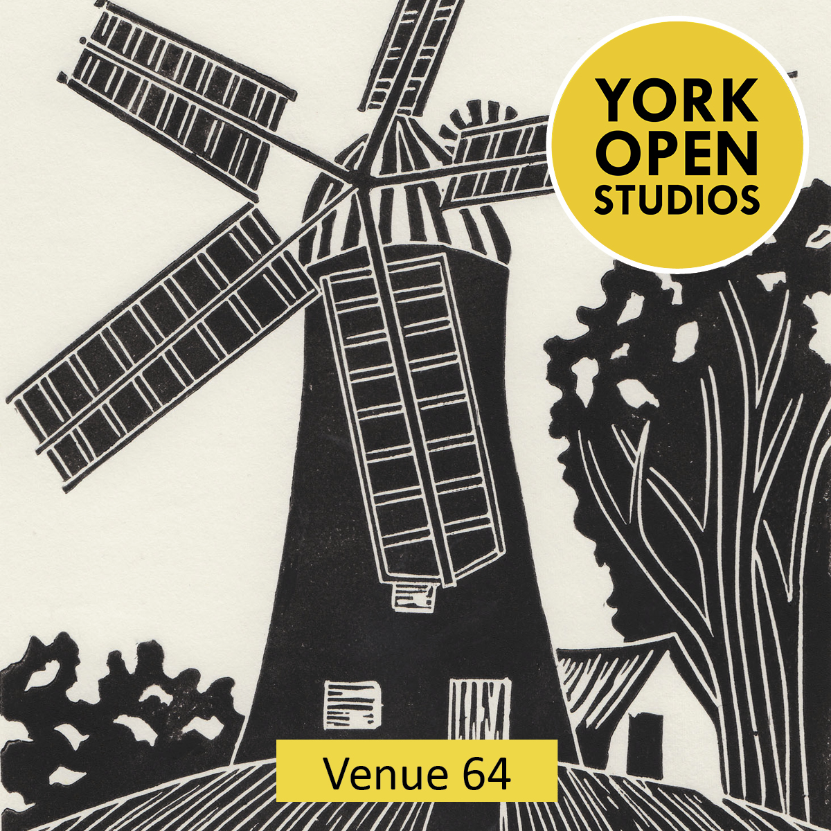 20 & 21 April, 10am to 5pm @YorkOpenStudios I'm around the corner from @HolgateWindmill. Need a coffee? @BluebirdBakery is open on Sat 8am - 4pm & Sun 10am - 3pm. Their chocolate brownies are heaven! #linocut #printmaking #LandscapeArt #YorkshireArtitst #York #ArtExhibition