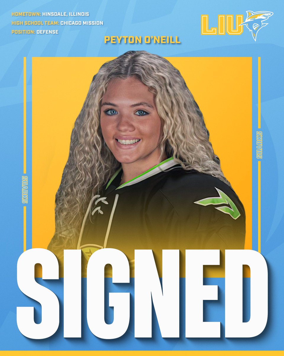 LIUWHockey's tweet image. Introducing our 2024 incoming class! Welcome to Shark Nation Drew, Kristen, Peyton, and Crosby! #FinsUp🦈