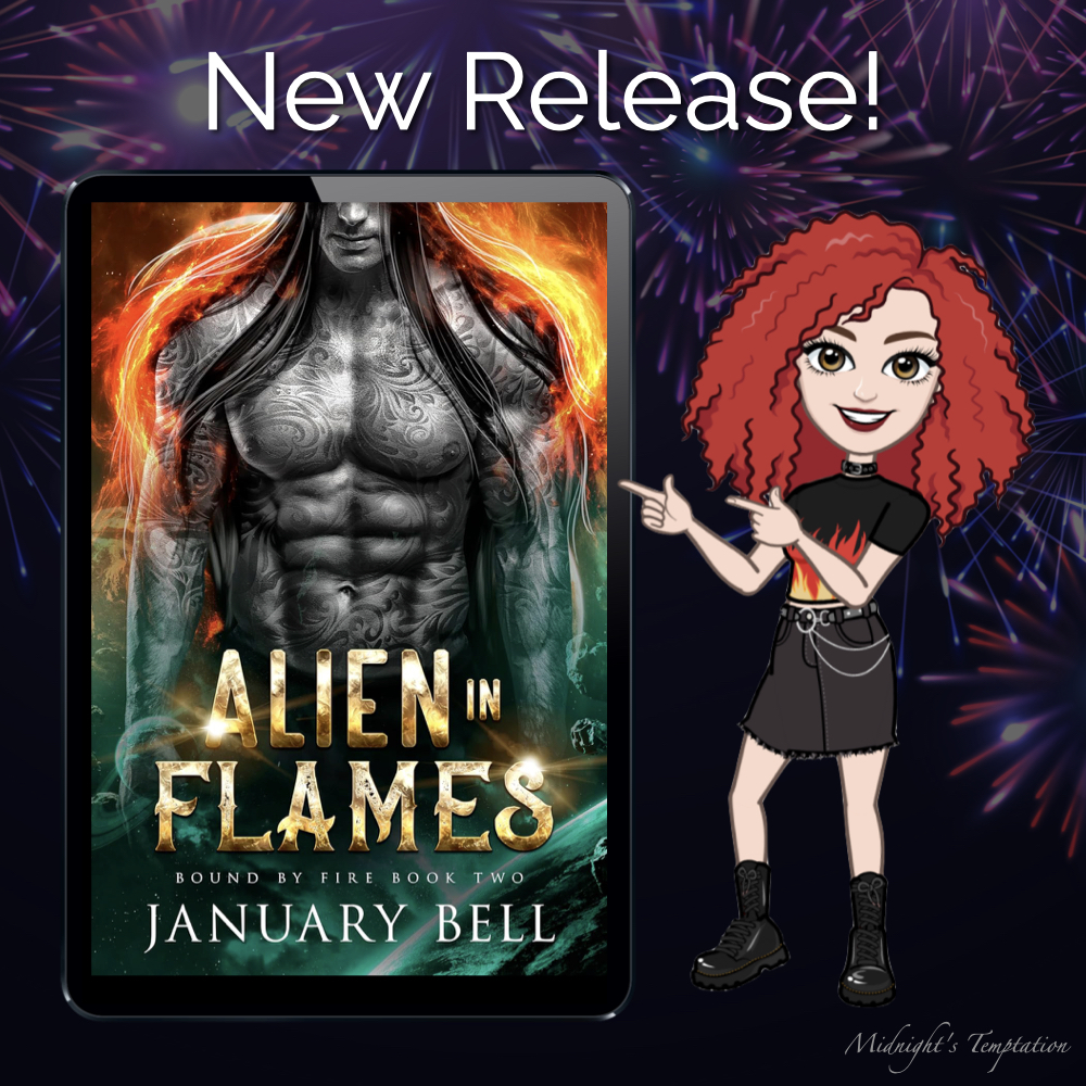 🎉 NEW RELEASE: Alien in Flames by January Bell
~~~
Read more: instagram.com/p/C56VOQKoRDF/

#SciFiRomance #NewRelease #OutNow #BookRecommendations #SFR #AlienRomance #BookTwitter @january_bell_