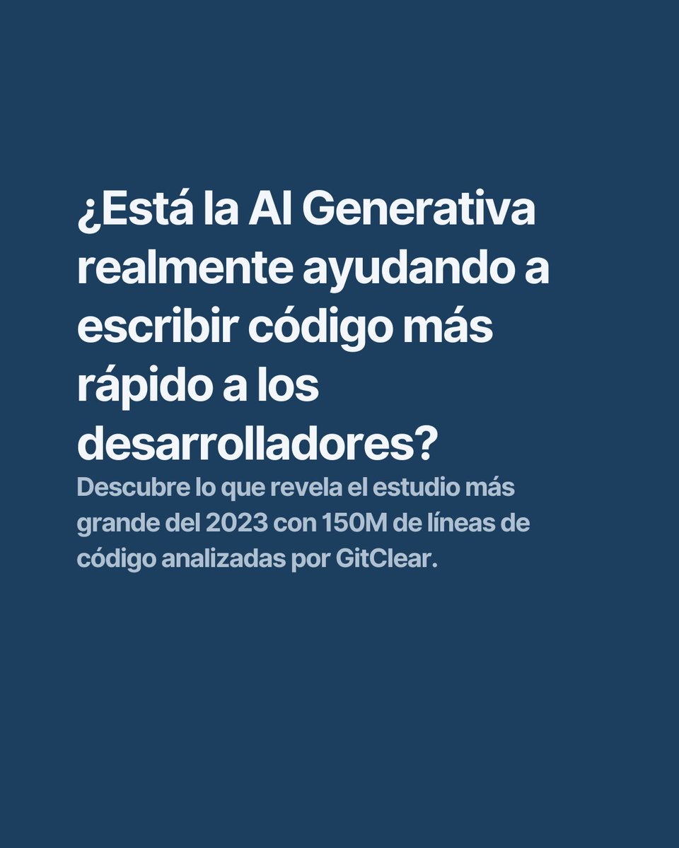 shontauro's tweet image. ¿Está la AI Generativa realmente ayudando a escribir código más rápido a los desarrolladores?

Descubre lo que revela el estudio más grande del 2023 con 150M de líneas de código analizadas por @gitclear.

#IAenDesarrollo #CalidadDeCódigo
#DesarrolloDeSoftware #Engineering #CTO…