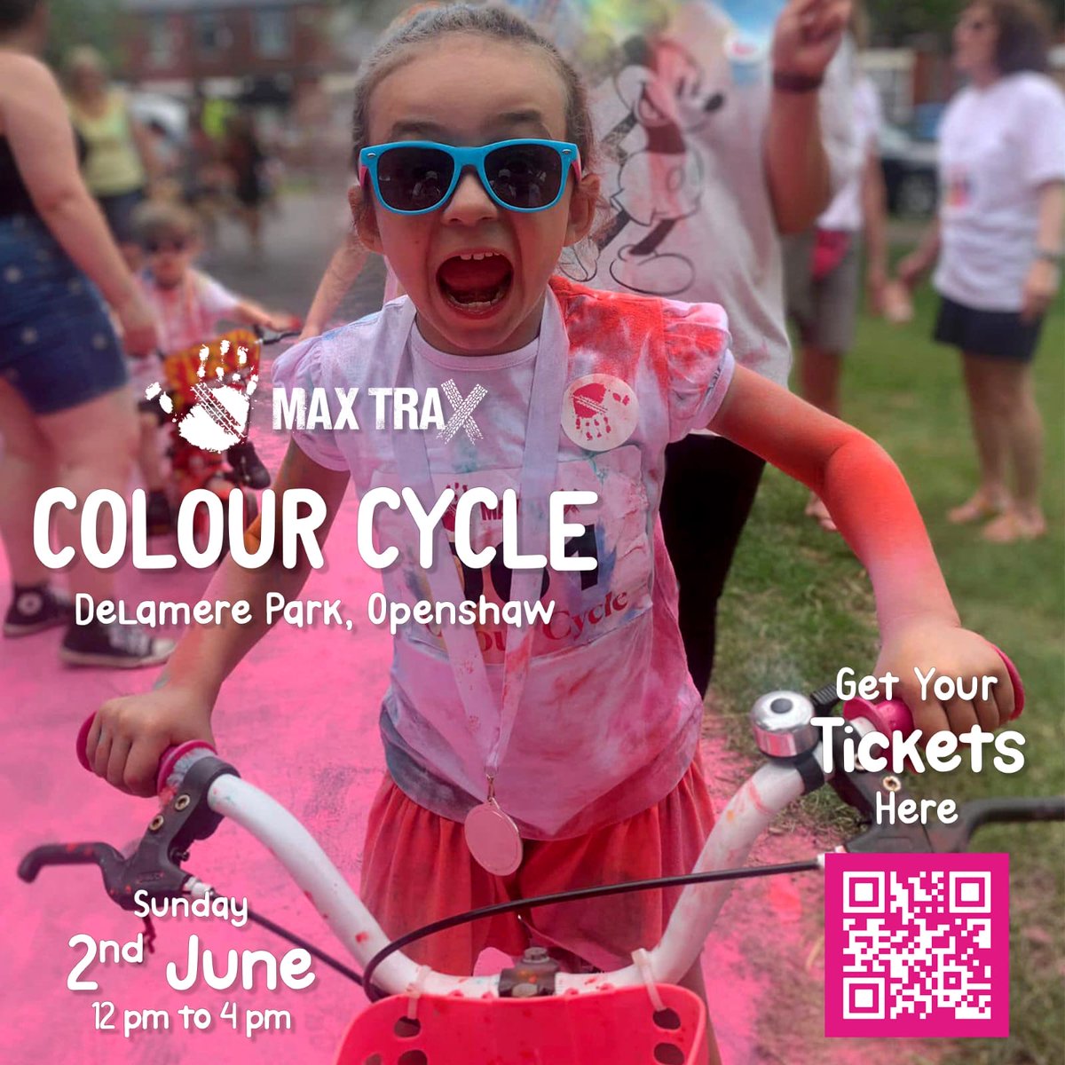 Love walking or wheeling ? Sign up to the MaxTrax amazing Colour Cycle in Delamere Park Openshaw. A great day to spend time with friends & family 🚴🏼‍♀️