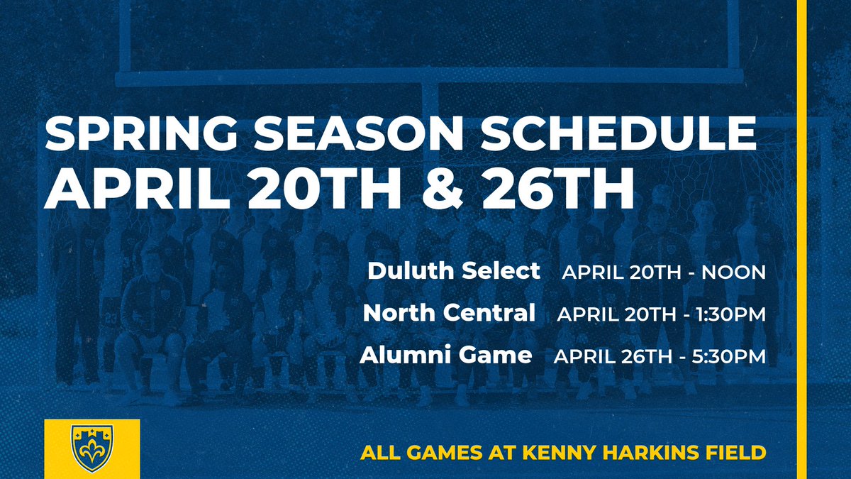 Our Spring games start this weekend! Head up to the Kenny Harkins Field to watch the men in action!

#SaintsRiseUp
