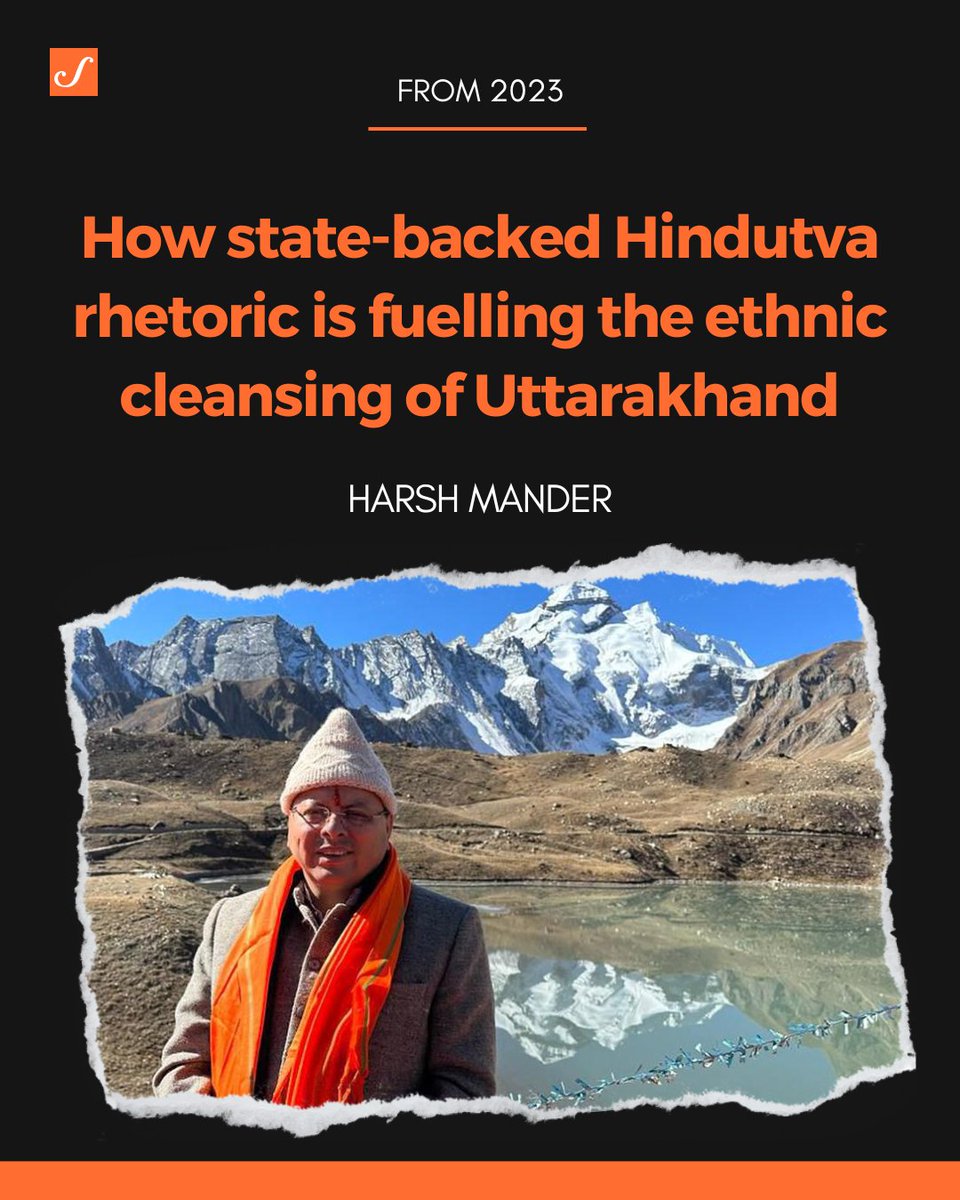 From 2023 | Extremist organisations project the hill state as the ‘holy land’ of Hindus and Muslims a ‘polluting presence’ unleashing a battery of ‘jihads’, writes @harsh_mander scroll.in/article/105784… #Election2024 #Uttarakhand