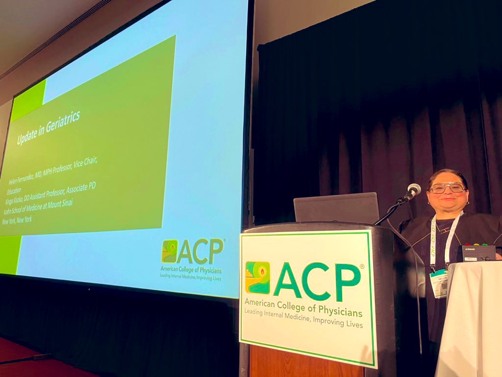 Proud of my friend @hfernandez01 who is presenting Updates in Geriatrics right now @ACPIMPhysicians #IM2024 - so important for so many of us who take care of the #aging population! #improud #hapc @MGHPalCareGeri