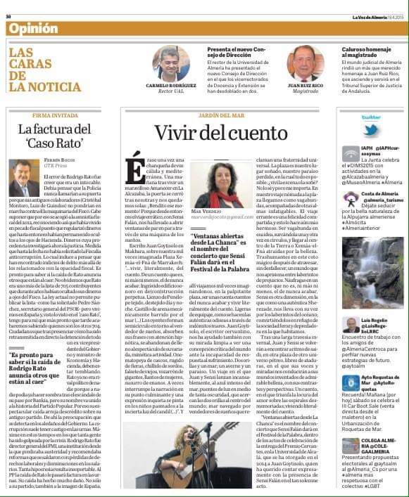Poco hablamos de mi munira entre las muniras <a href="/SensiFalan/">Sensi Falán</a> #Jardíndelmar hace años en <a href="/lavozdealmeria/">La Voz de Almería</a>