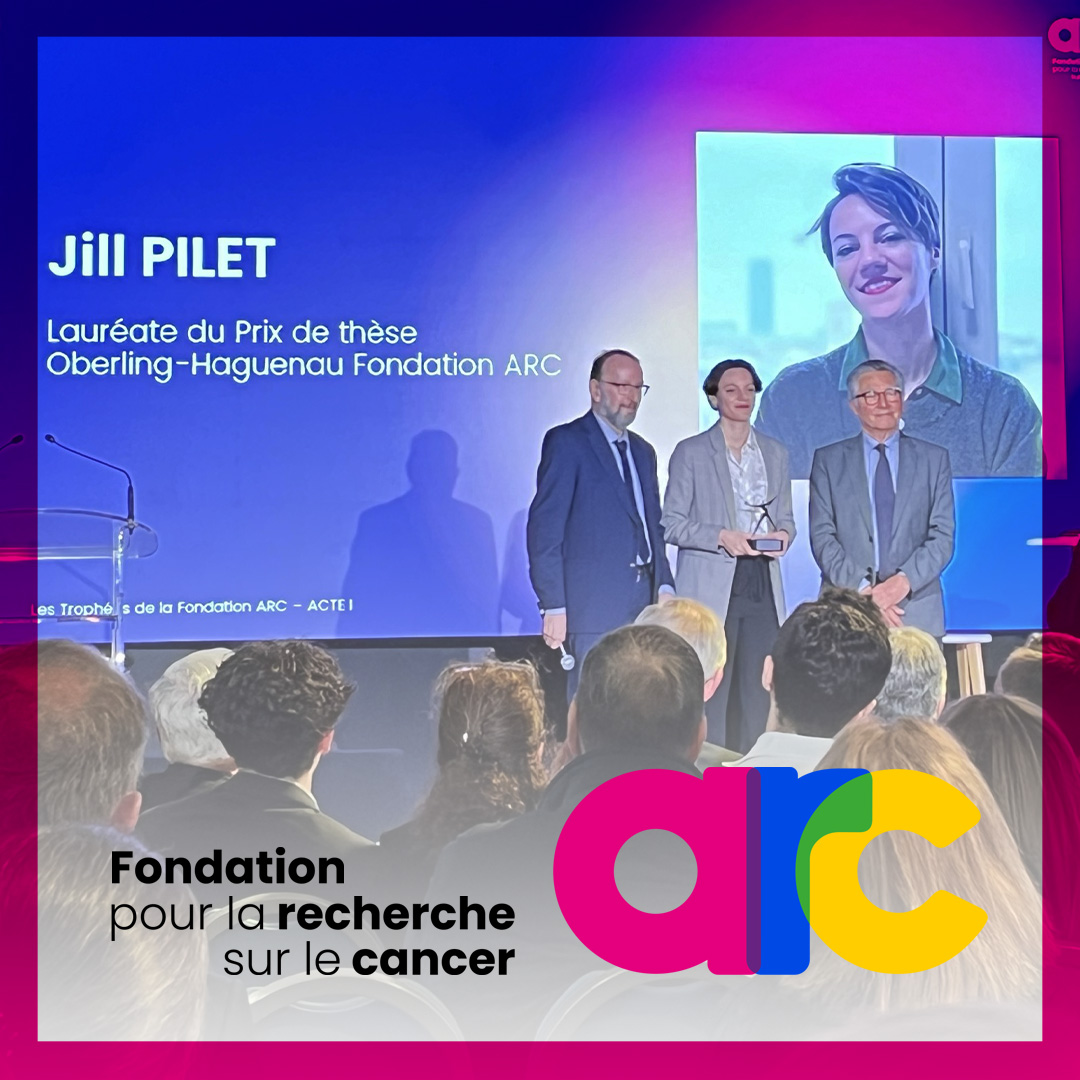 🏆 La jeune docteure en #cancérologie @JillPilet reçoit le 1er Prix de thèse Oberling-Haguenau 👏 👉 Pour plus d'infos : fondation-arc.org/le-grand-prix-… @Zucmanrossi @CRCordeliers #scientifique #scientist #cancer 🎗️ #jeunechercheur #youngscientist