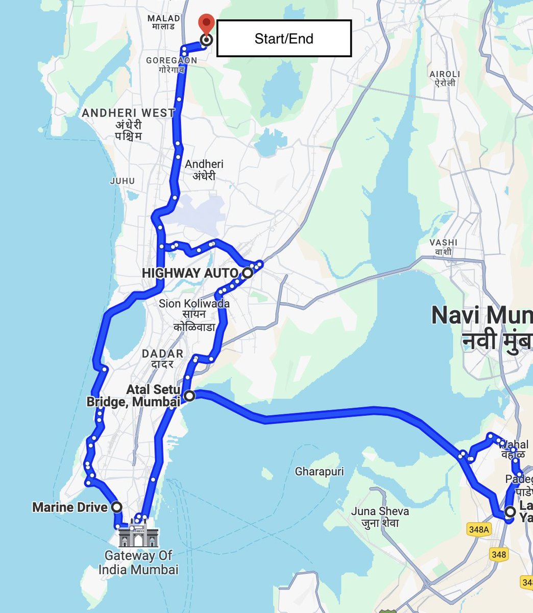 Driving on this route (~4 hours), including the 22km Atal Setu and Bandra-Worli sea link has been the most therapeutic thing I've done in a while