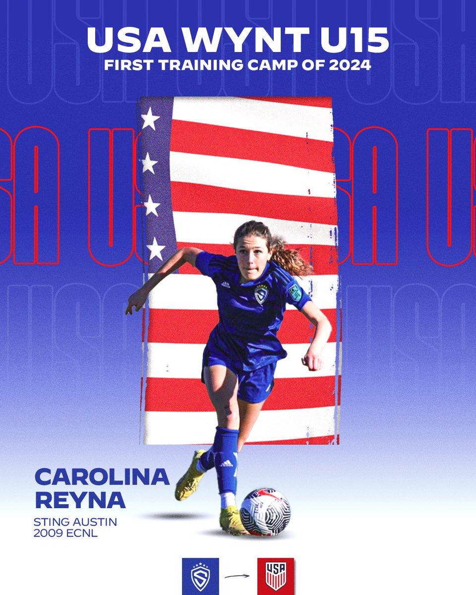 Congratulations to our player Carolina Reyna on her USA Women’s Youth National Team U15 call up!! 🇺🇸🇺🇸🇺🇸🇺🇸🇺🇸

#wearesting #braveboldone