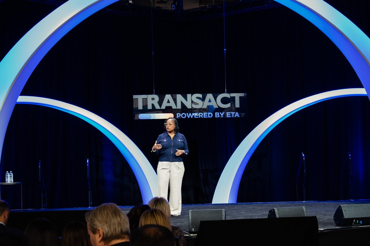 ElecTranAssoc's tweet photo. “Don’t just make a great payment product, facilitate loyalty as you deliver that product.”
#ETATRANSACT Keynote speaker, Colleen Taylor, @AmericanExpress clearly laid out the evolving trends of digital loyalty solutions and providing personalized experiences at scale. https://t.co/md8iXDclGU