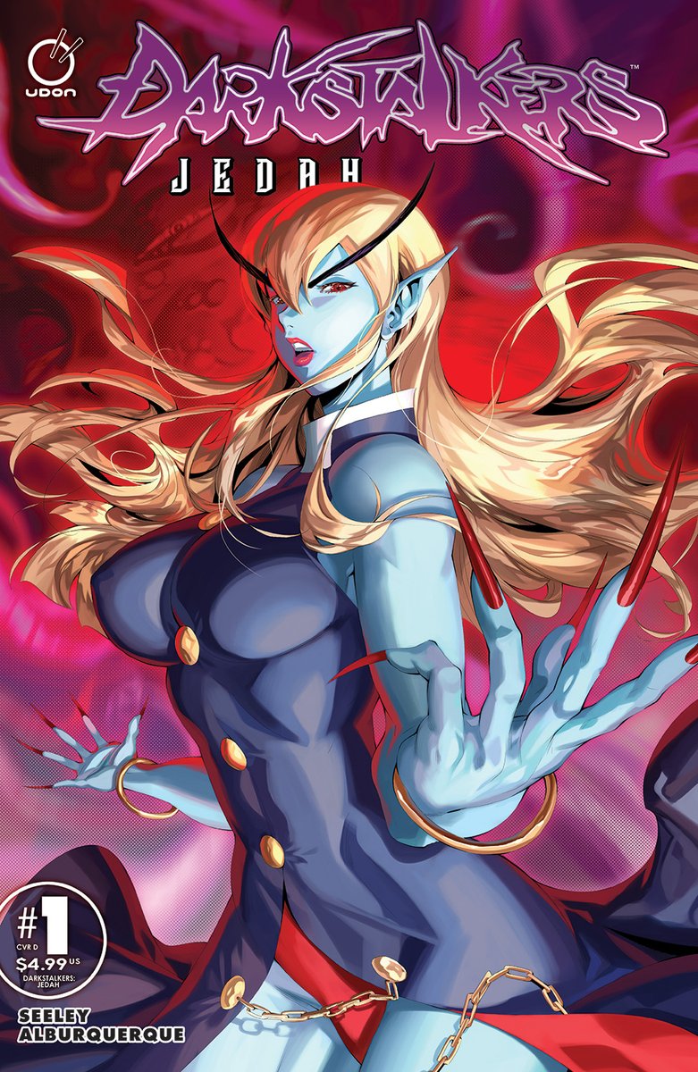 ✨#Darkstalkers: Jedah #1 is now available at your local comic shop!✨ The Shinigami lord returns to threaten both Earth and the Darkstalker realm! But Jedah isn’t the only one with a dangerous scheme, as the parasitic being known as the ShadowSoul has its own plans for power.