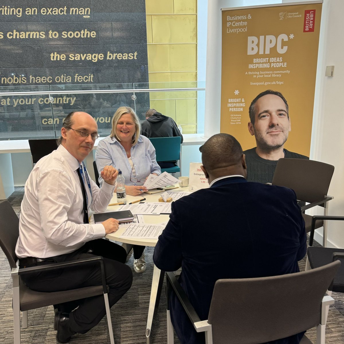 Thank you to my volunteers Jenny Wallwork, Donal Bannon, Chris Williams, plus Alex and Paul from the Liverpool Business & IP Centre team for their wonderful support this afternoon. An extremely busy Entrepreneur in Residence Business Clinic and inspiring as always.