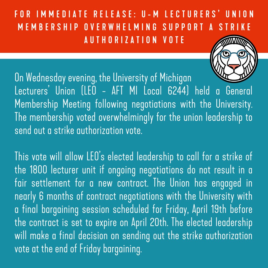 LEOUnionUmich's tweet photo. Following bargaining last night, the LEO Union Council has issued the following press release. #FairShareNow
Read more on the blog: https://t.co/mPY44EvlcW https://t.co/DBp1XyDaJq