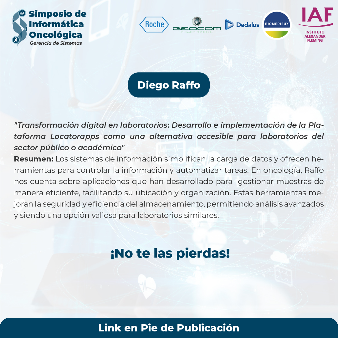 IAF_Fleming's tweet photo. 📆 SAVE THE DATE: Jueves 25 de abril
¡Ya llega el simposio de informática oncológica!
Encontra las entradas en el siguiente link:
https://t.co/kggWrl3cyg
#SabemosComoCuidarte#Medicina #Salud #Oncologia #Tecnologia #Informatica #InformaticaEnSallud #SIO #SIOIAF #Innovacion https://t.co/hR4nQUlGU7