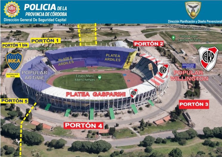 Entradas y accesos para el Superclásico en Córdoba Así será la distribución del público de Boca y River en el estadio Mario Alberto Kempes.