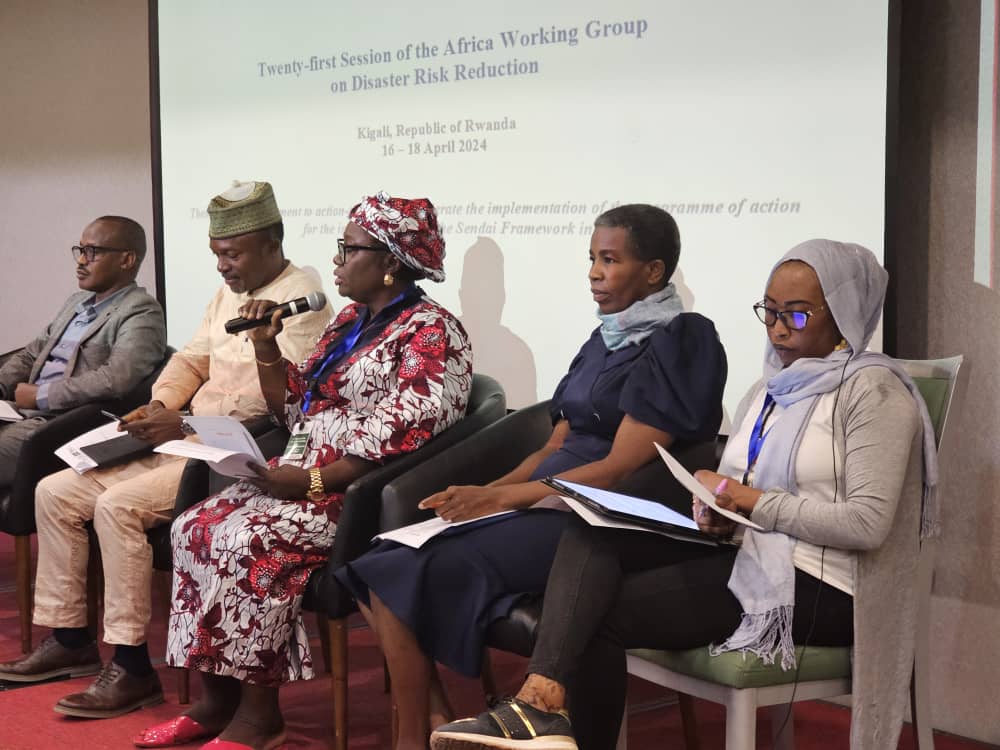 WomenHumanitar1's tweet photo. Our Coordinator Mimidoo Achakpa is among the Panelists discussing success stories, key engagements on Disaster Risk Reduction (DRR) at the 21st session of the African Working Group on Disaster Risk Reduction in Kigali- Rwanda. https://t.co/ZGAHmvlN1L
