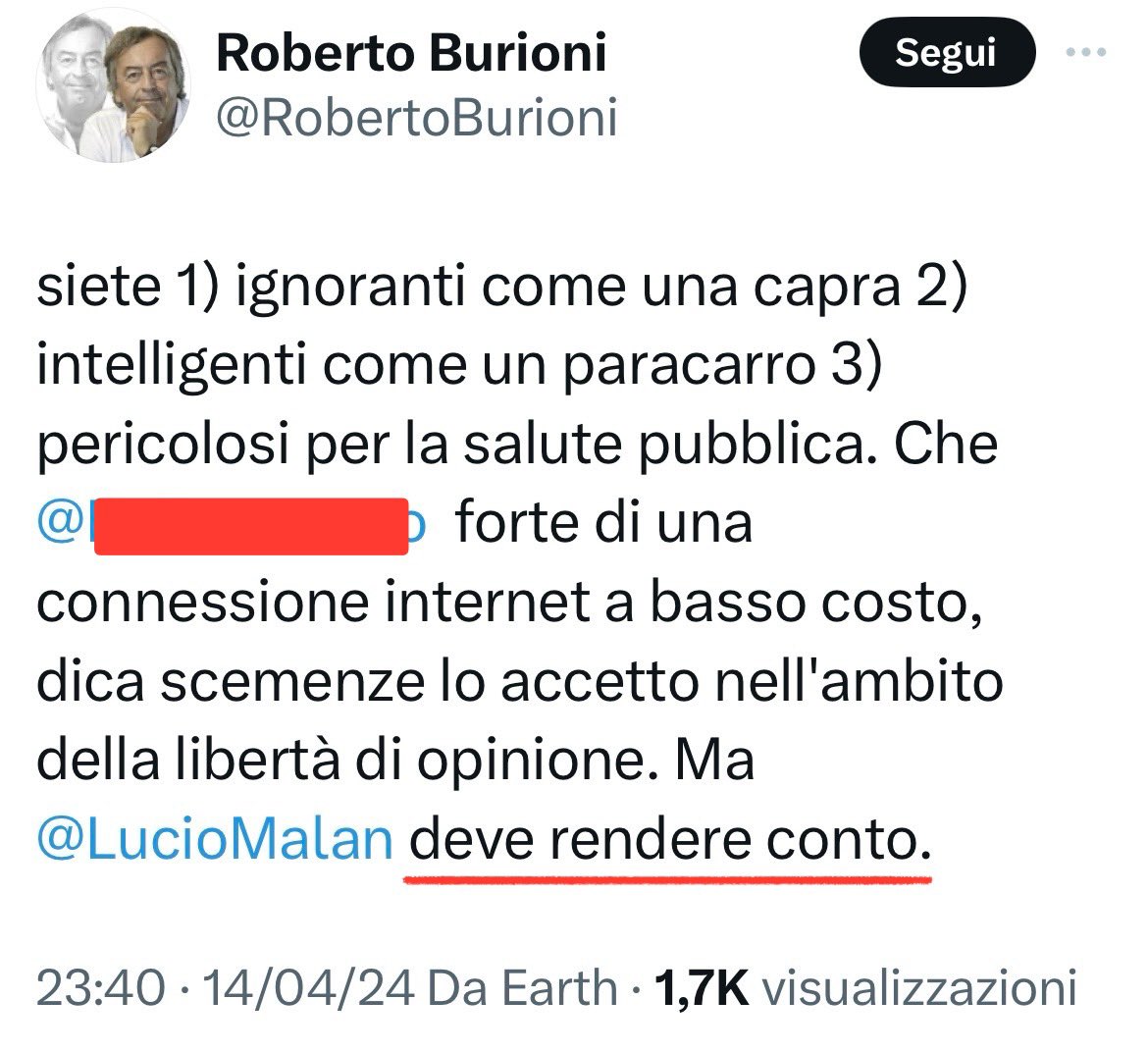 Non mi risulta che Camilla Canepa, Stefano Paternò, Zelia Guzzo, Francesca Tuscano, Davide Villa e Augusta Turiaco e tanti altri morti dopo AstraZeneca siano stati consigliati dal senatore @LucioMalan con tweet del tipo: 'VACClNATEVl con AstraZeneca che è sicuro ed efficace'.