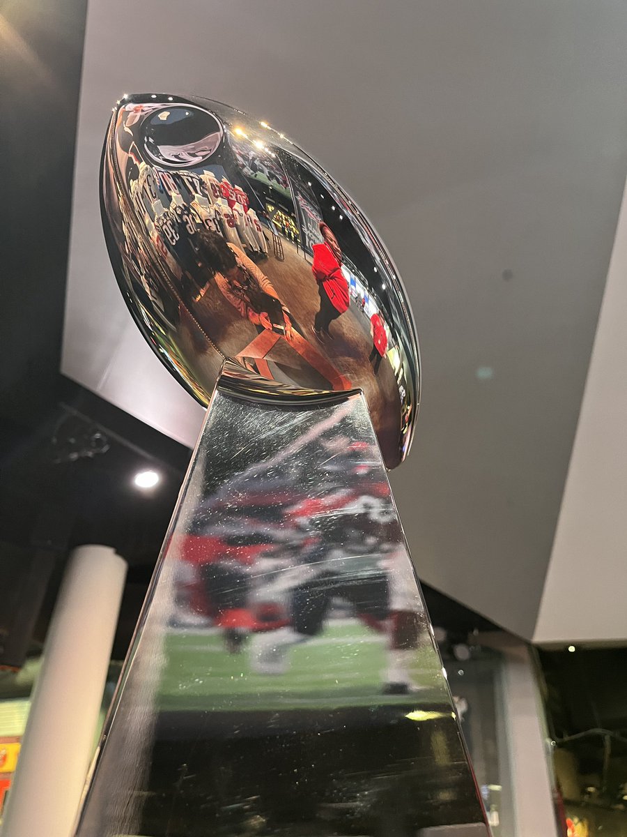 TheHall's tweet photo. Today, take your picture with the #infamous #dented trophy from Super Bowl LIII! 

AND get 50% off adult admission when you wear your @RobGronkowski or @Edelman11 gear to commemorate this memory! https://t.co/dzujdntbsV