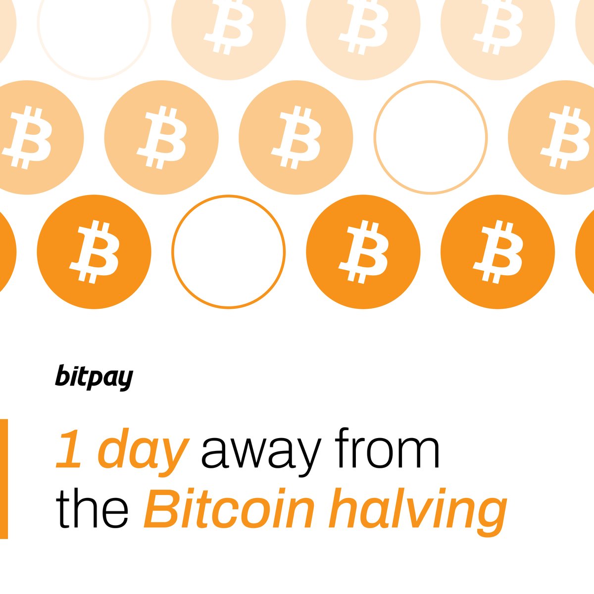 📆 Set your alarms! The Bitcoin halving is almost here. Stay informed and stay ahead of this event. Learn More: bitpay.com/blog/bitcoin-h… #BitPay #Bitcoin #crypto #bitcoinhalving