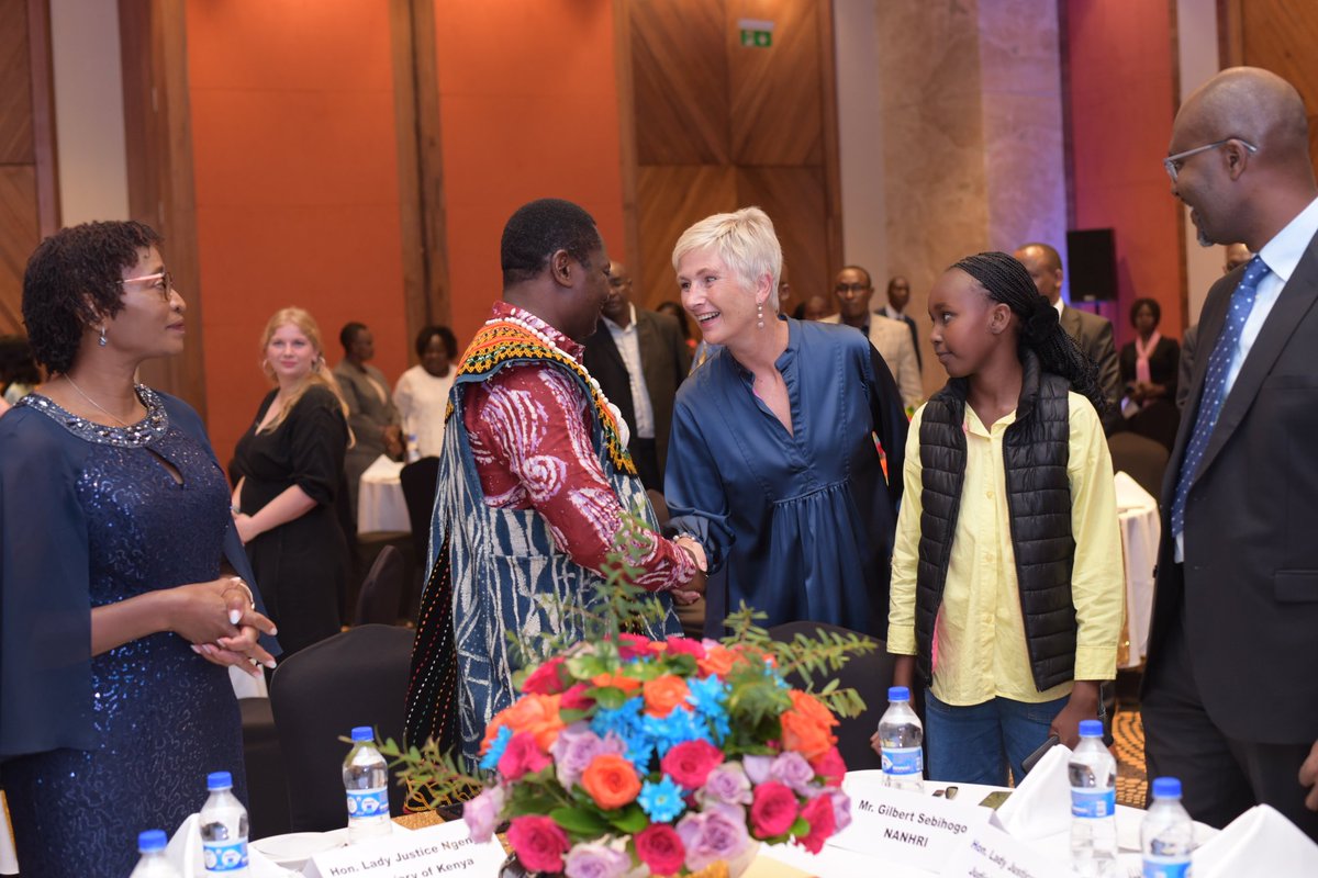 RWI_Nairobi's tweet photo. On board with Judge of CoA Abida Ali (Chief guest), P.S Dr. Salome Beacco, H.E Amb Caroline Vicini, Dr. Eno, registrar of the @court_afchpr, Ms. Sara @SweinEthiopia and H/W Christine, deputy registrar @EACJCourt  embodying sophistication at its finest.
#6YearsOfRAP 
#12yearsofKP https://t.co/6l54t3GBSc