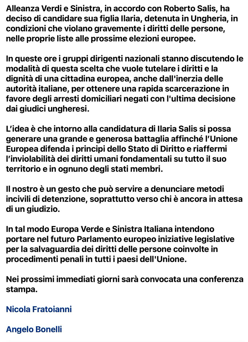#IlariaSalis
#Diritti
#Europee
#AlleanzaVerdiSinistra