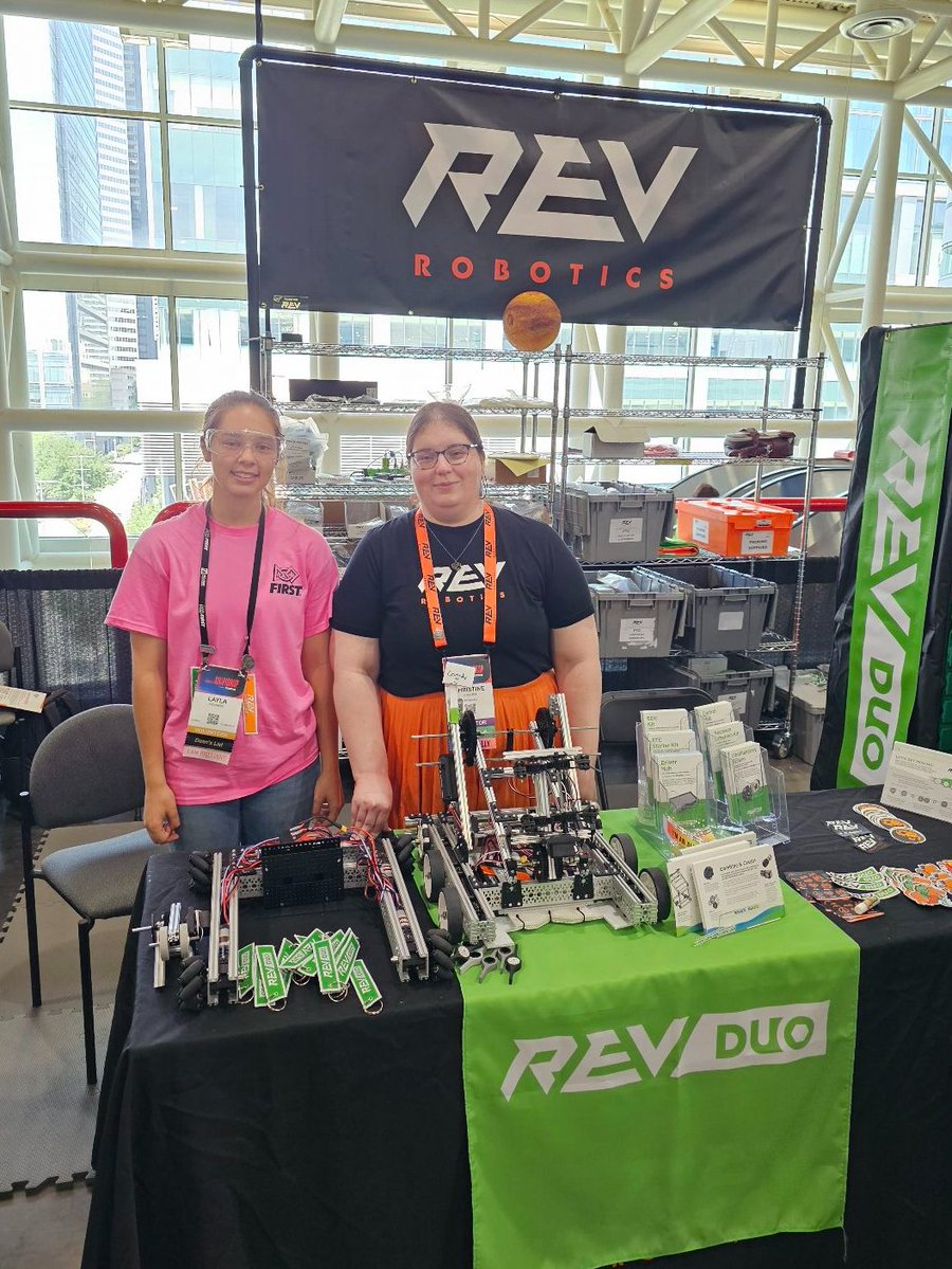 Have you picked up your Ship-to-Pit order yet? Stop by our #REVDUO and #REVION booths to grab your order, snap a photo with your favorite REV staff member, and collect some #FIRSTChamp exclusive REV giveaways! 🦖