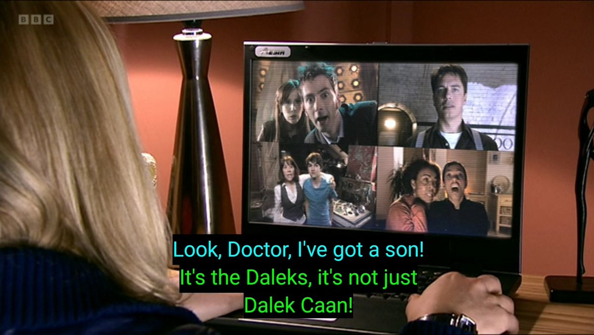 I've never realised that even during all the chaos of the Dalek Invasion, Sarah Jane excitedly says she has a son