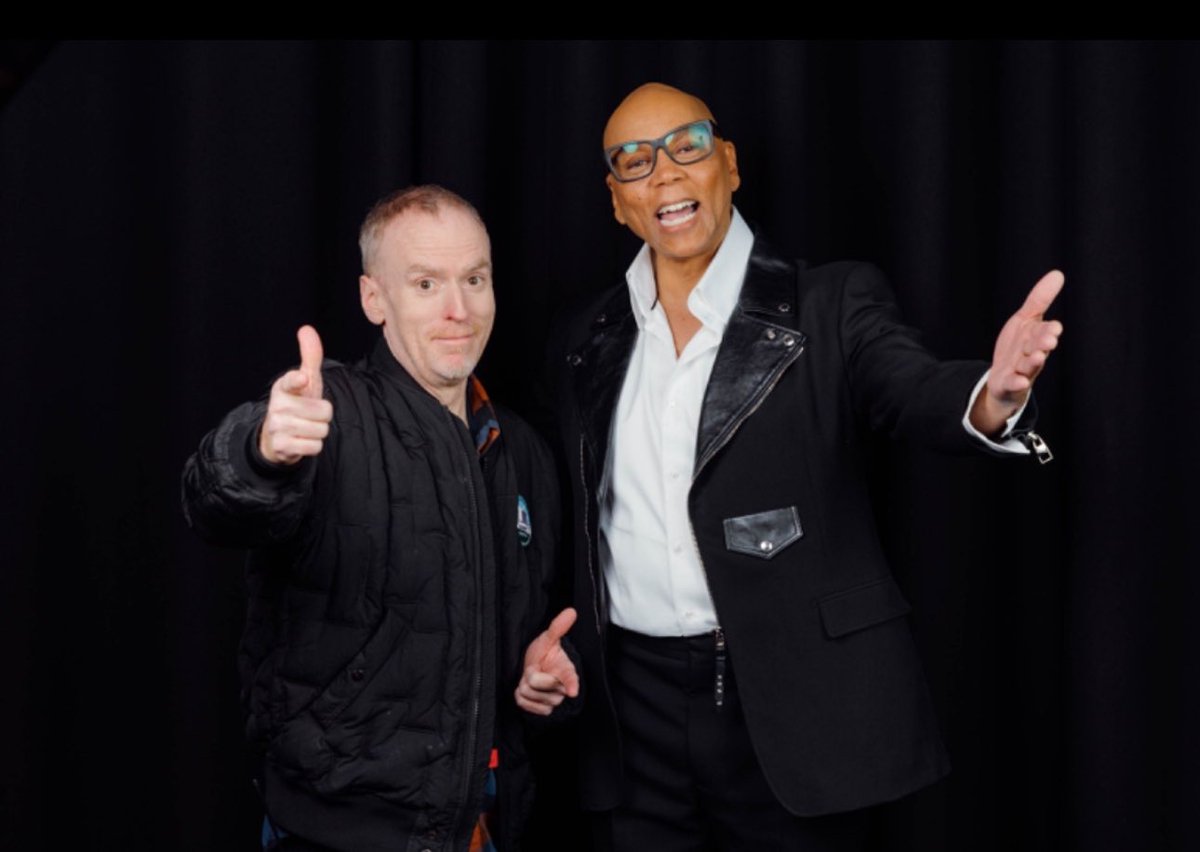 TheAaronChapman's tweet photo. Had a great day with @RuPaul at the @commodorevcr on his #HouseofHiddenMeanings book tour. A total pro and a pleasure to work with. Thank you for the shout out on my book #LiveAtTheCommodore, too! You’re the tops, Ru! 
You’re a part of #CommodoreHistory now—Safe travels! https://t.co/mxTtjndWy1