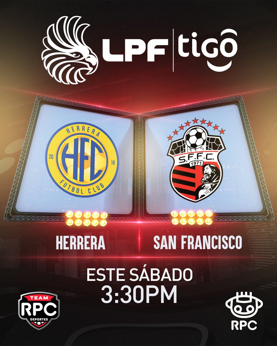 ¡Fútbol, fútbol! 🔥⚽️

La jornada 14 de la #LPFxRPC enfrentará al Herrera FC y el San Francisco. 

📺 Sigue las acciones este sábado por la señal de RPC desde las 3:30 p.m.